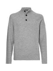 Calvin Klein Msw Lycra Blend Button Quarter Zip Grey