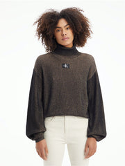 Calvin Klein J219782 Plating Chunky Roll Neck Taupe