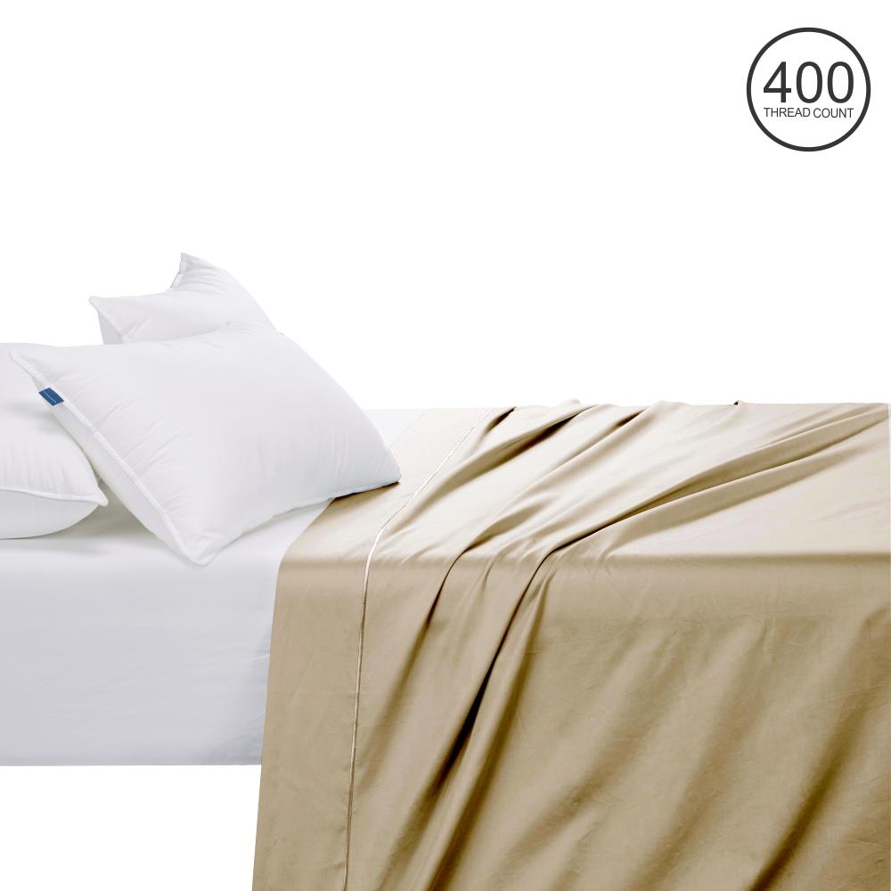 Egyptian Cotton Co T400 Flat Sheet Super King Oxf Stone Sedgars SA