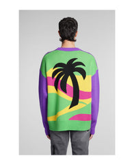 Palm Angels Intarsia Sweater Purple