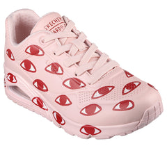 Skechers Womens Uno Shoes Pink & Red