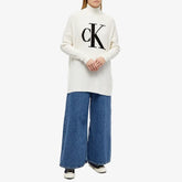Calvin Klein J220440 Oversized Ck Sweater Ivory