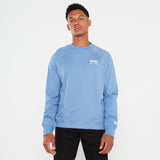 Jeep Mens Logo Applique Ranglan Crewneck Mid Blue