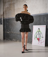 Karl Lagerfeld 235W1306 Ruffle Dress Handpicked Black