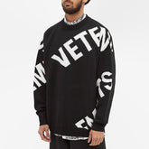 Vetements Intarsia-Logo Crewneck Knit Sweater