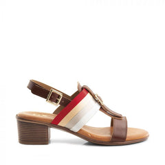 GX&Co 52293 Medium Heel Sling Back Buckle Detail Sandal