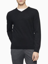 Calvin Klein Msw Merino Vneck Sweater Black