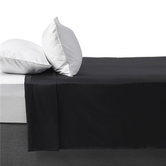 Egyptian Cotton Co T400 Flat Sheet Super King Oxford Black