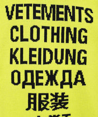 Vetements Intarsia-Logo Crewneck Knit Sweater Neon