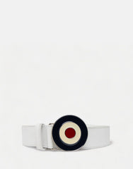 Bensherman Benb009 Target Buckle Leather Belt White