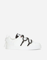 Dolce & Gabbana Portofino Sneakers In Calfskin And Patent Leather White