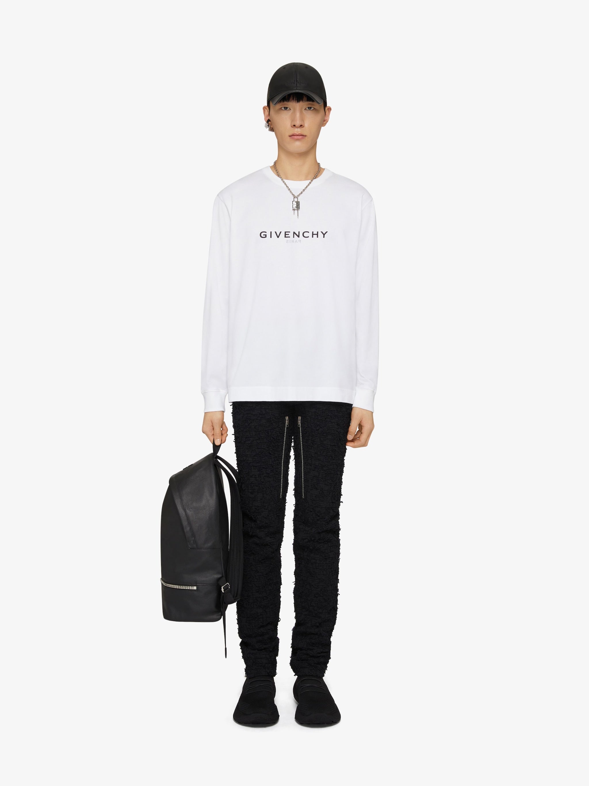 Kids White Printed Long Sleeve T-Shirt by Givenchy on Sale