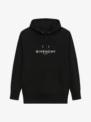 Givenchy Reverse Logo Fleece Hoodie in Black
