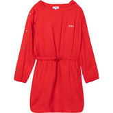 Boss J12201 Kids Ls Dress Red