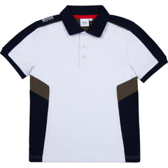 Boss J25L82 Kids Short Sleeve Polo Shirt White