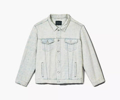 Marc Jacobs The Monogram Denim Jacket In Ice Blue