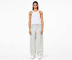 Marc Jacobs The Monogram Denim Pant In Ice Blue