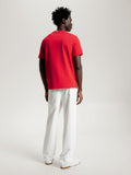 Tommy Hilfiger Mw32589 Msw Monogram Applique Tee Red