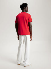 Tommy Hilfiger Mw32589 Msw Monogram Applique Tee Red