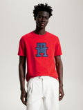 Tommy Hilfiger Mw32589 Msw Monogram Applique Tee Red