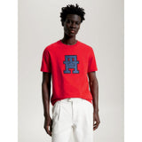 Tommy Hilfiger Mw32589 Msw Monogram Applique Tee Red