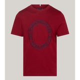 Tommy Hilfiger Mw33042 Msw Embroidery Roundel Tee Burgandy
