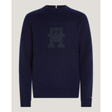 Tommy Hilfiger Mw33085 Msw Monogram Crew Neck Navy