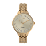 Rvlri Lds Gold Chase Bclet Stones Watch For Women