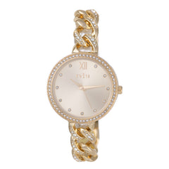 Rvlri Lds Gold Stones Chain Bclt Watch For Women