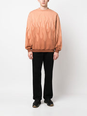 Vision Of Super Vs00517 Crewneck With Double Flames Terracota
