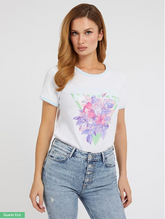 Guess C76006 Lds Ss Cn Triangle Bouquet Tee White