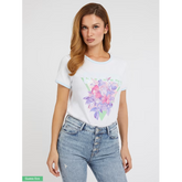Guess C76006 Lds Ss Cn Triangle Bouquet Tee White
