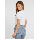 Guess C76006 Lds Ss Cn Triangle Bouquet Tee White