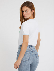 Guess C76006 Lds Ss Cn Triangle Bouquet Tee White