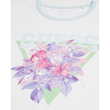 Guess C76006 Lds Ss Cn Triangle Bouquet Tee White