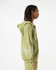 Vision Of Super Vs00558 Zip Hoodie With Embroidery Flame Green