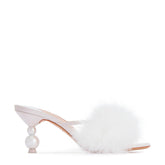 Sophia Webster Sbr23010 Delicia Marabou Mid Mule Ivory