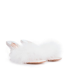 Sophia Webster Sbr23010 Delicia Marabou Mid Mule Ivory