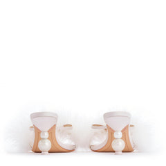 Sophia Webster Sbr23010 Delicia Marabou Mid Mule Ivory