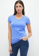 Guess C76005 Lds Ss Cn Peony Aop Tee Blue