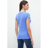 Guess C76005 Lds Ss Cn Peony Aop Tee Blue
