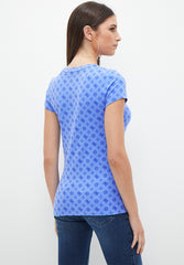 Guess C76005 Lds Ss Cn Peony Aop Tee Blue