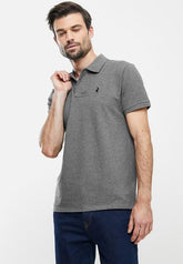 Polo Mens Stretch Pique Ss Golfer Grey