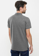Polo Mens Stretch Pique Ss Golfer Grey