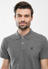 Polo Mens Stretch Pique Ss Golfer Grey