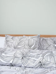 Linen House Monstera Cover Set Black And White