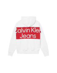 Calvin Klein J322527 Bold Logo Colorblock Hoodie White