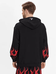 Vision Of Super Vs00477 Hoodie With Red Flames Black