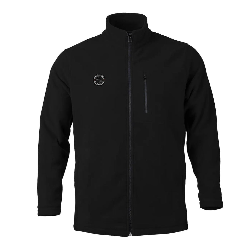 Sniper Mens Warm Fleece Zipper Top Jacket In Black