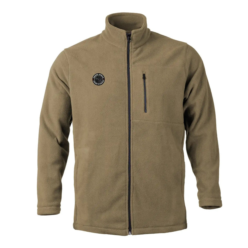 Sniper Mens Warm Fleece Zipper Top Jacket In Coyote